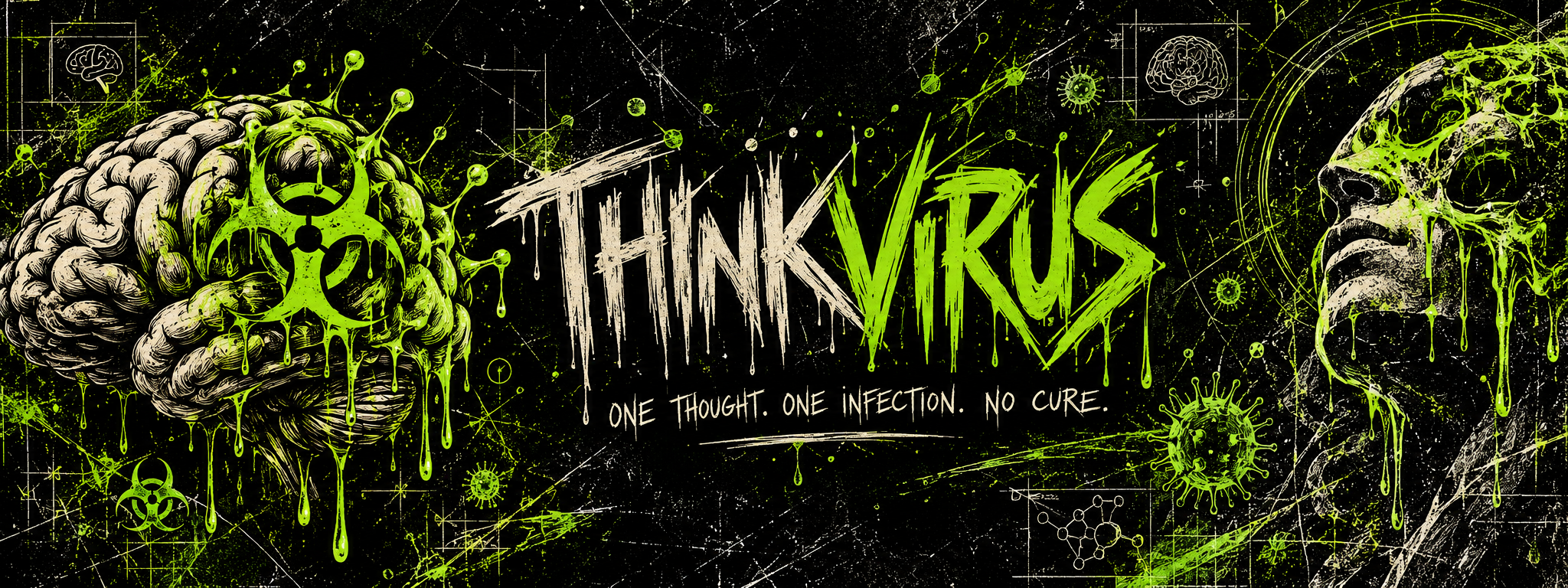 THINKVIRUS hand-drawn banner artwork